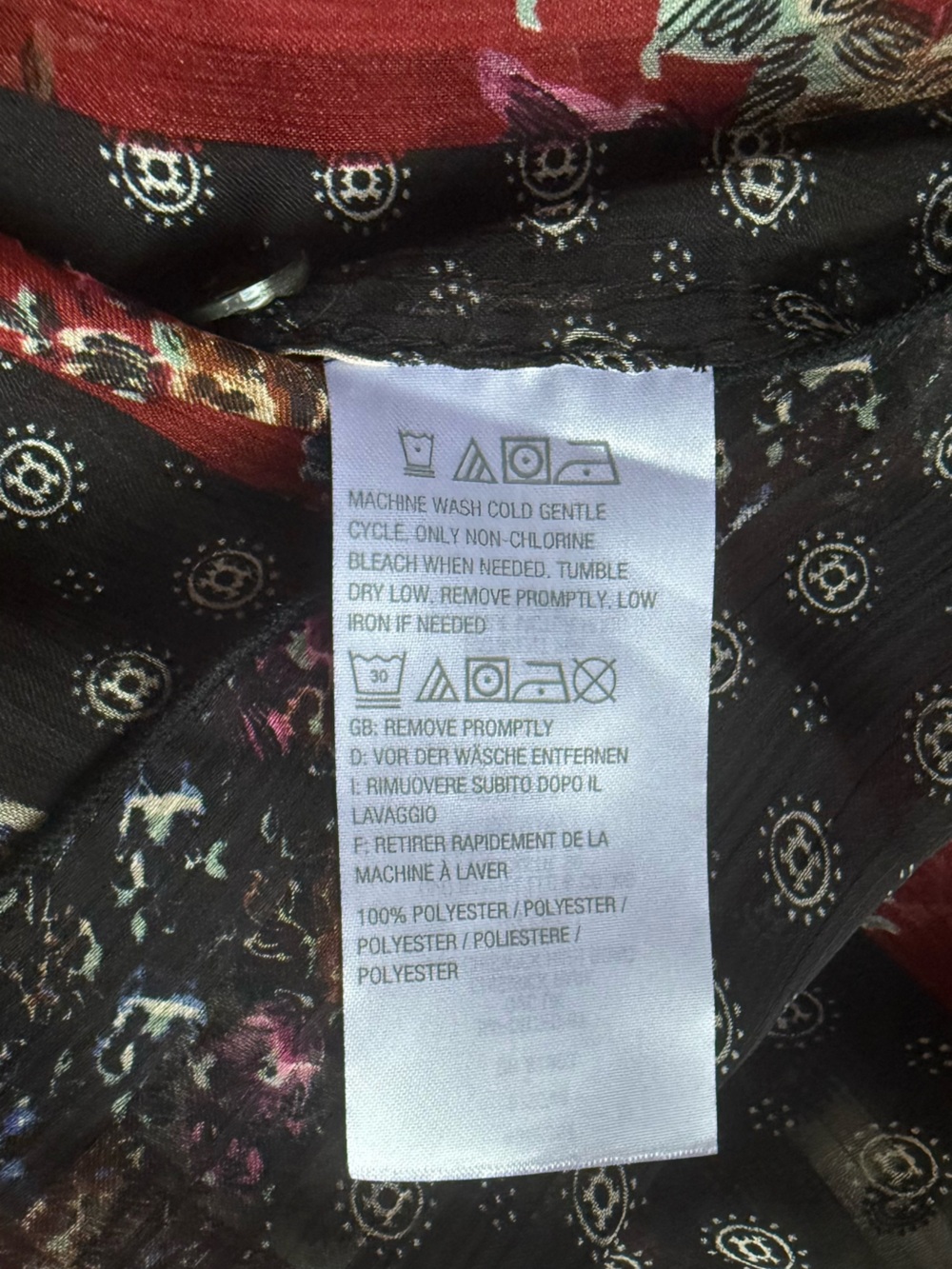LOGO by Lori Goldstein Patchwork Chiffon Boho Tunic Top - Picture 7 of 10